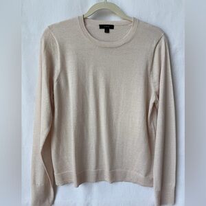 J.Crew Long-Sleeved Fair Peach Merino Wool Crewneck Sweater Size Large